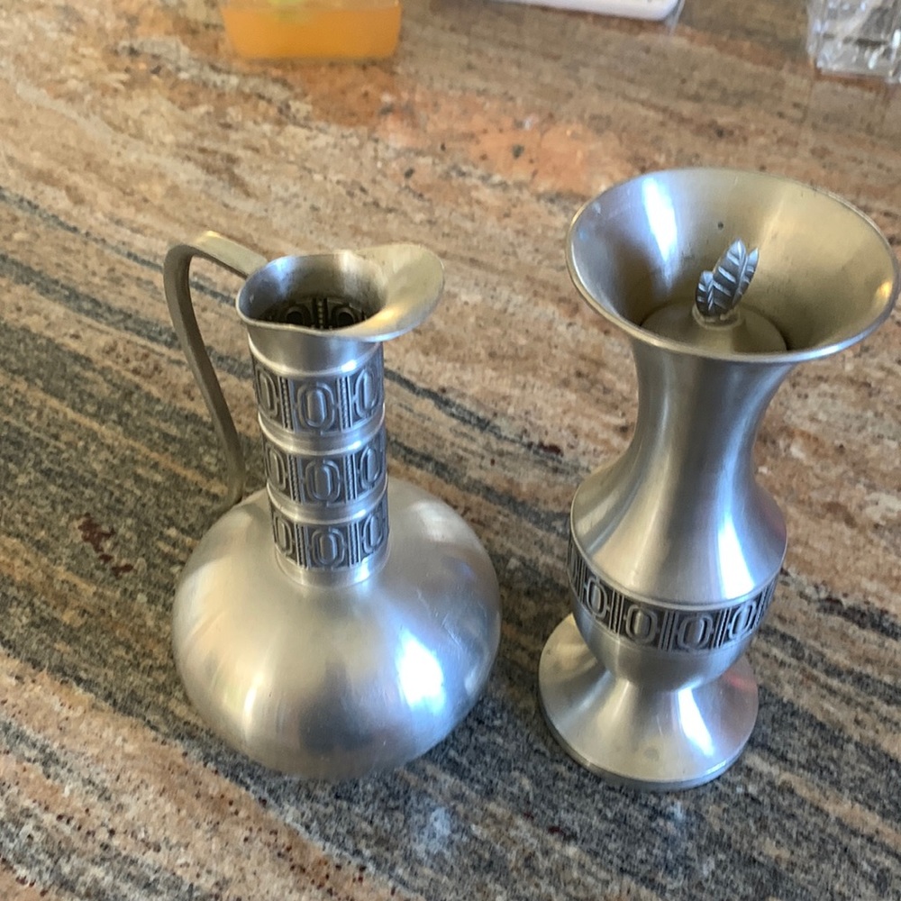 Selandia Pewter of Norway pitcher and vase